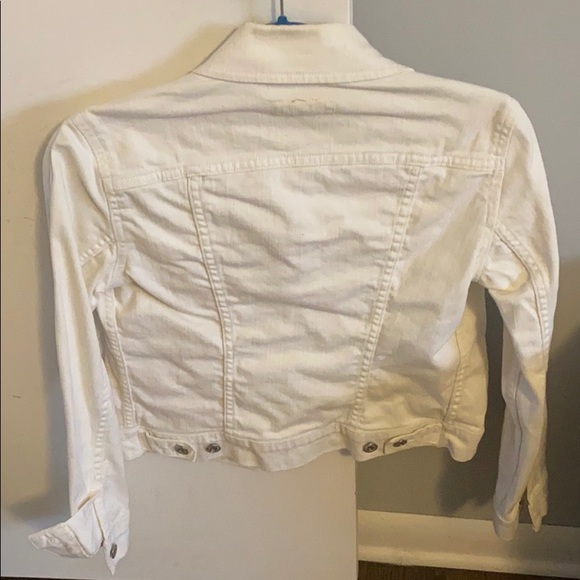 Levi white denim jacket coat women’s medium - Picture 2 of 2